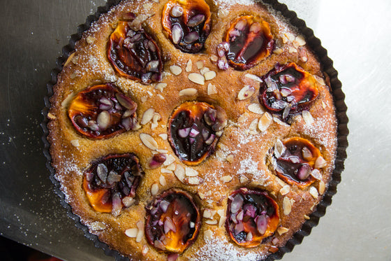 TAMARILLO & CINNAMON ALMOND POLENTA TART