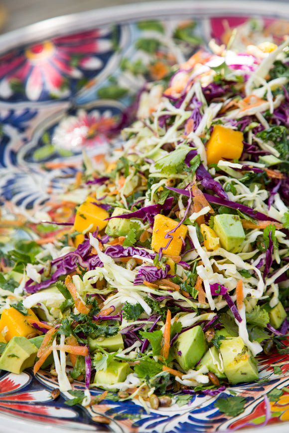 STICKY MANGO & AVOCADO SLAW W/ GREEN LIME DRESSING