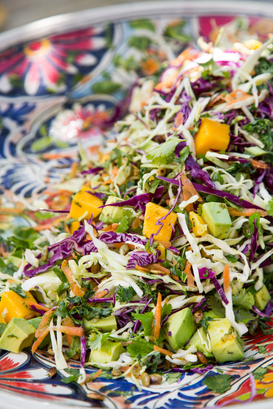 STICKY MANGO & AVOCADO SLAW W/ GREEN LIME DRESSING