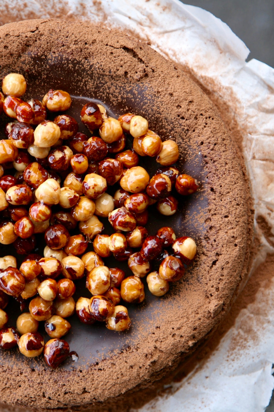 Decadent Chocolate & Candied Hazelnut Cake