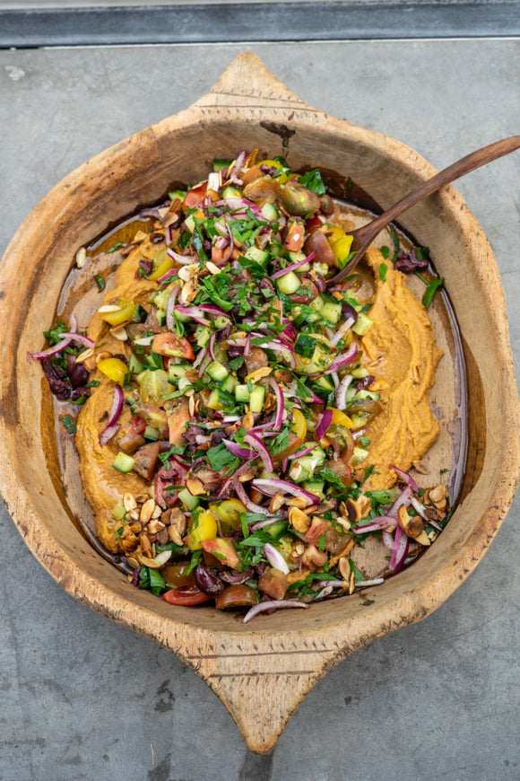 Smoked Eggplant Hummus Salad