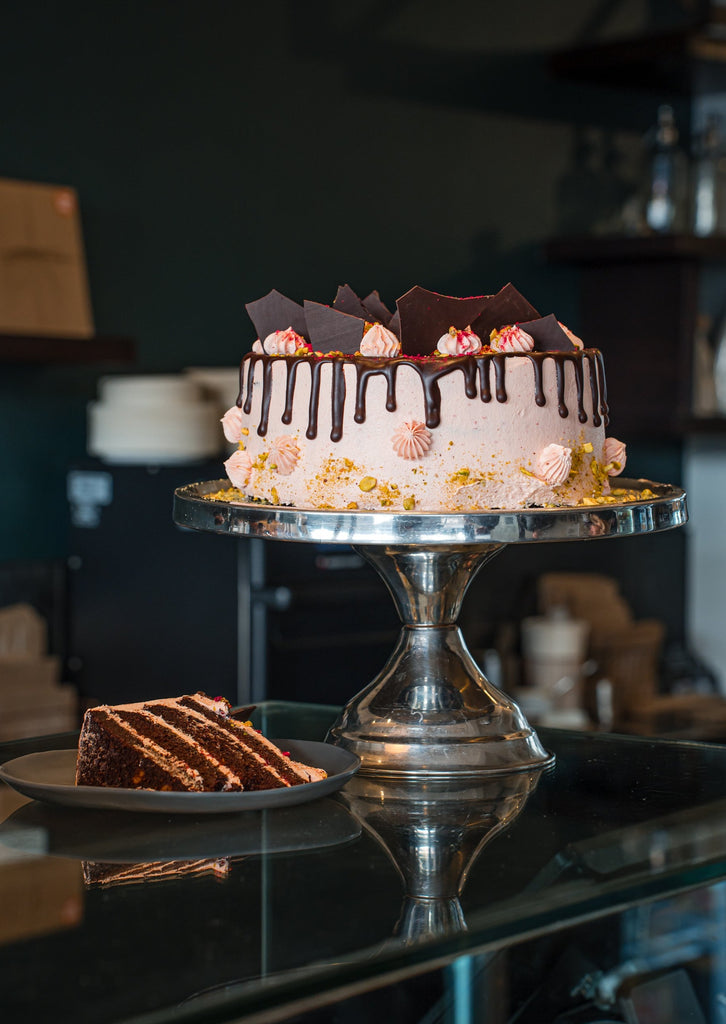 Vegan Dark Chocolate & Raspberry Cake