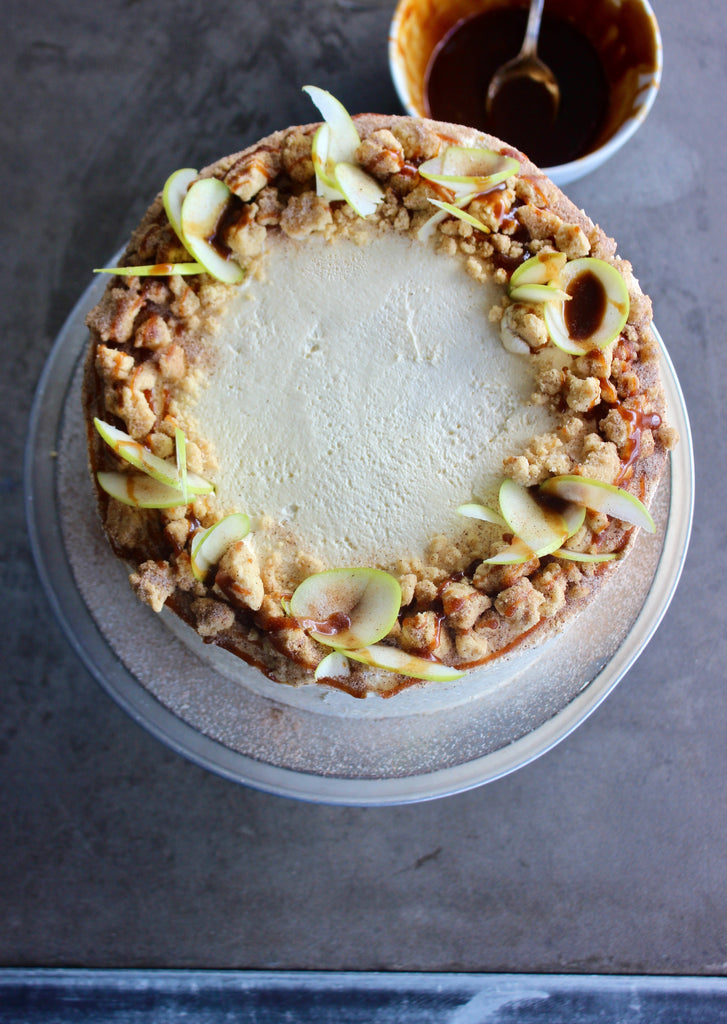 Apple & Cinnamon Salted Caramel Crumble Cake