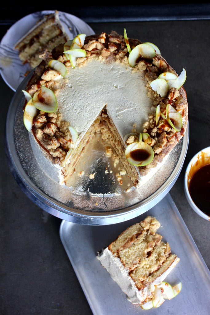 Apple & Cinnamon Salted Caramel Crumble Cake